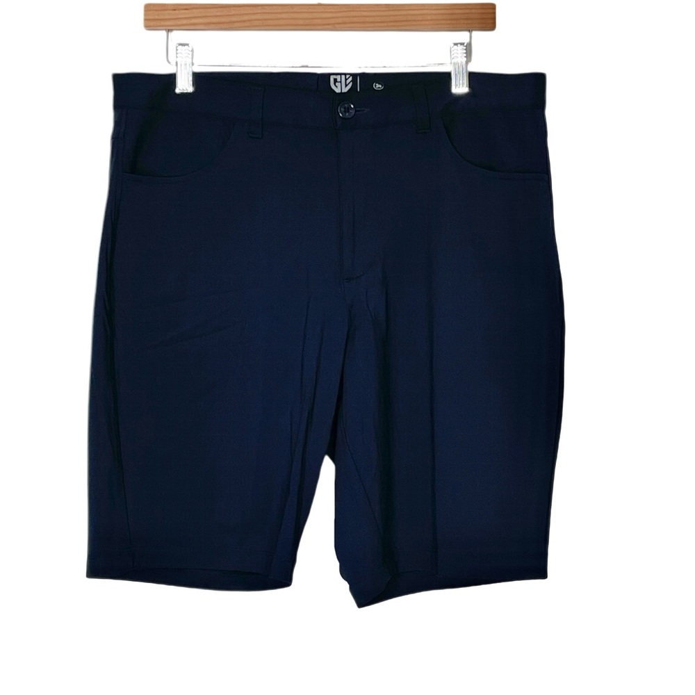 Graham Luxe Trace Golf Shorts in Black 9” Inseam Flat Front Size 34